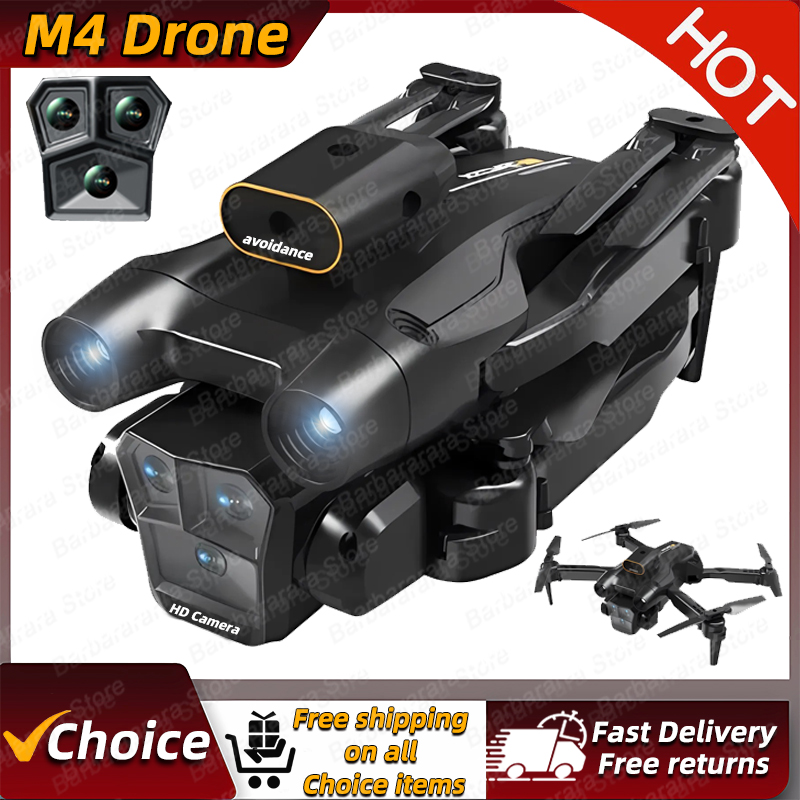 Drone Camera Wide Angle - 新型M4ドローン 4Kプロフェッショナル 5G WIFI 広角トリプルHDカメラ搭載 折りたたみ式RCヘリコプター