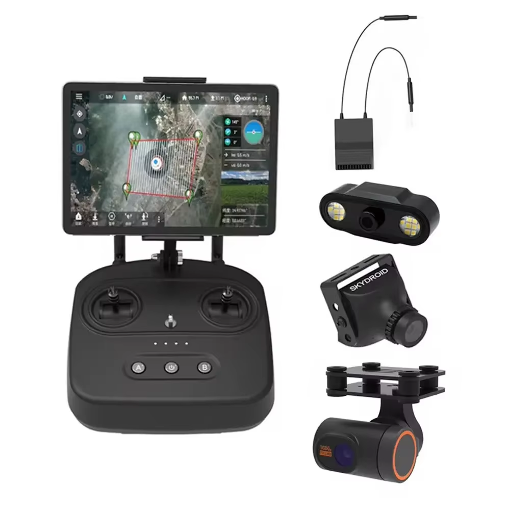 Drone Camera Case - Skydroid T10リモートコントロールミニカメラ 10kmデジタルマップ伝送 4in1 R10受信機付き RC植物保護ドローン用