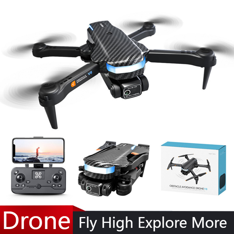 Drone Camera Professional - V8 プロフェッショナルドローンミニ 8K HD カメラ三面障害物回避オプティカルフローポジショニングドローン Quadcopter