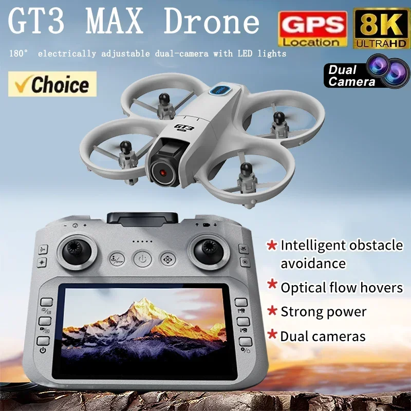 Drone Camera Night Vision - 2026年新型GT3ミニ LED折りたたみ式ドローン GPS 8K HDデュアルカメラ ブラシレスモーター
