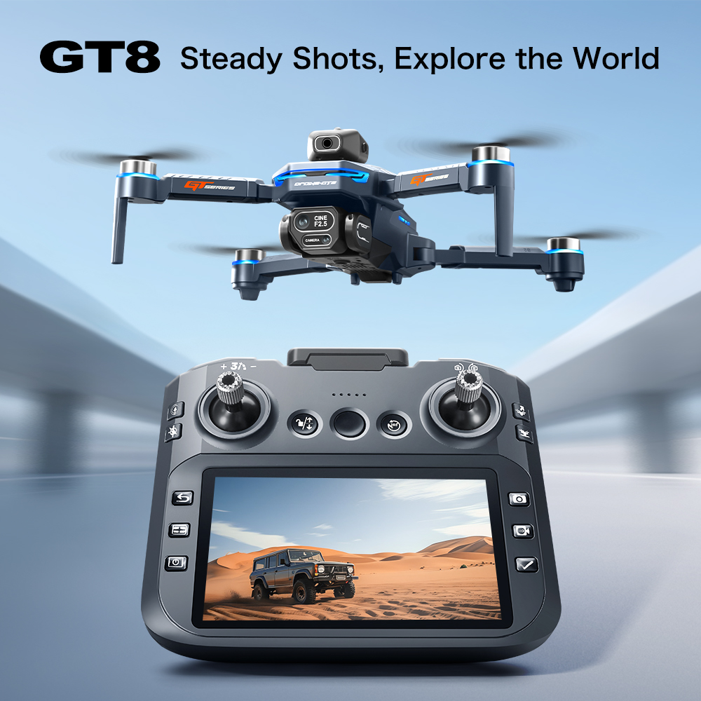 Drone Camera Mount - GT8 障害物回避空中ドローン – 大画面リモコン付き HD ブラシレス