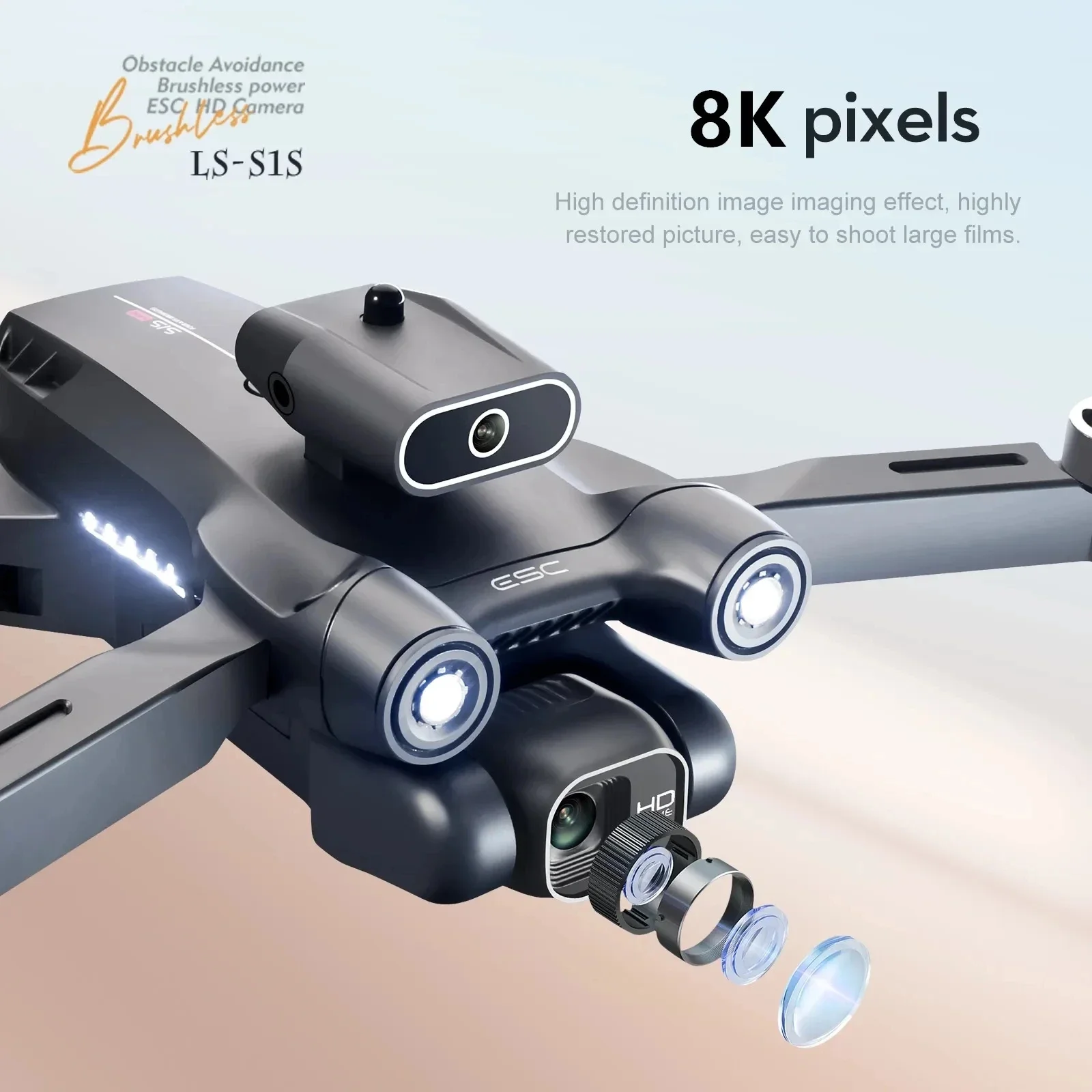 プロのブラシレスモーター付きドローン,GPS付きクワッドコプ - Drone Camera Professional のレビューと価格