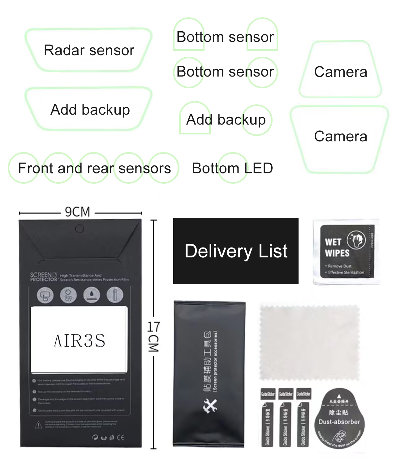 ​ レンズセンサー保護フィルム DJI AIR 3S Nan - Drone Camera Filter のレビューと価格