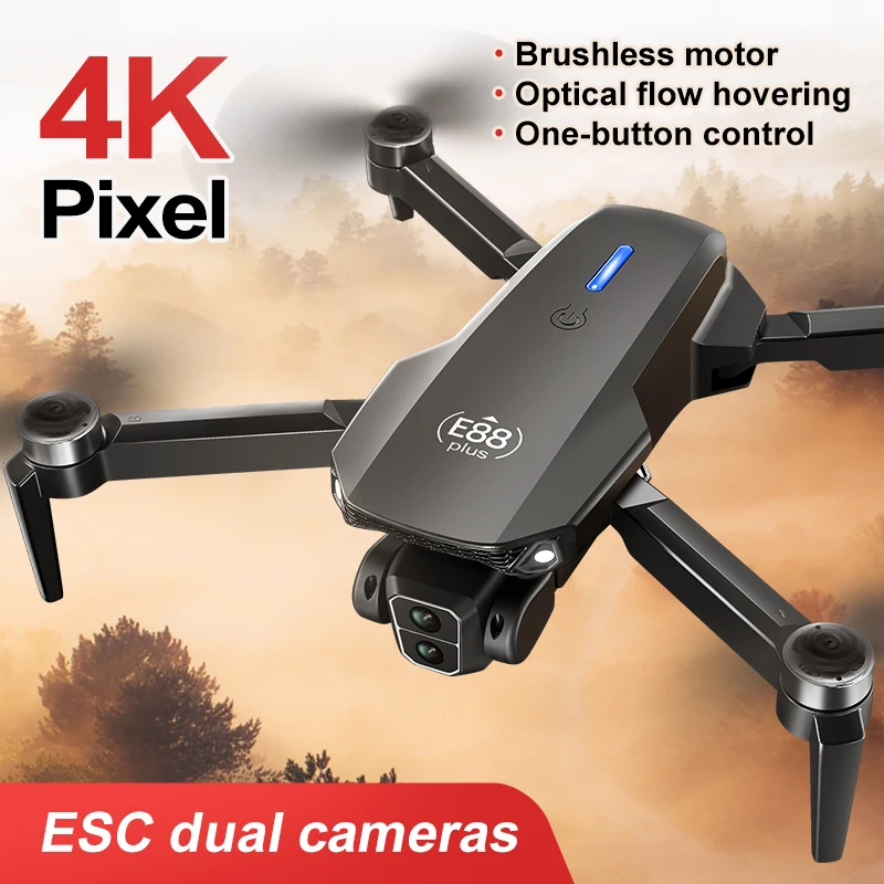 新型E88 Plusクアッドコプタードローン：90 °    - Drone Camera Hd のレビューと価格