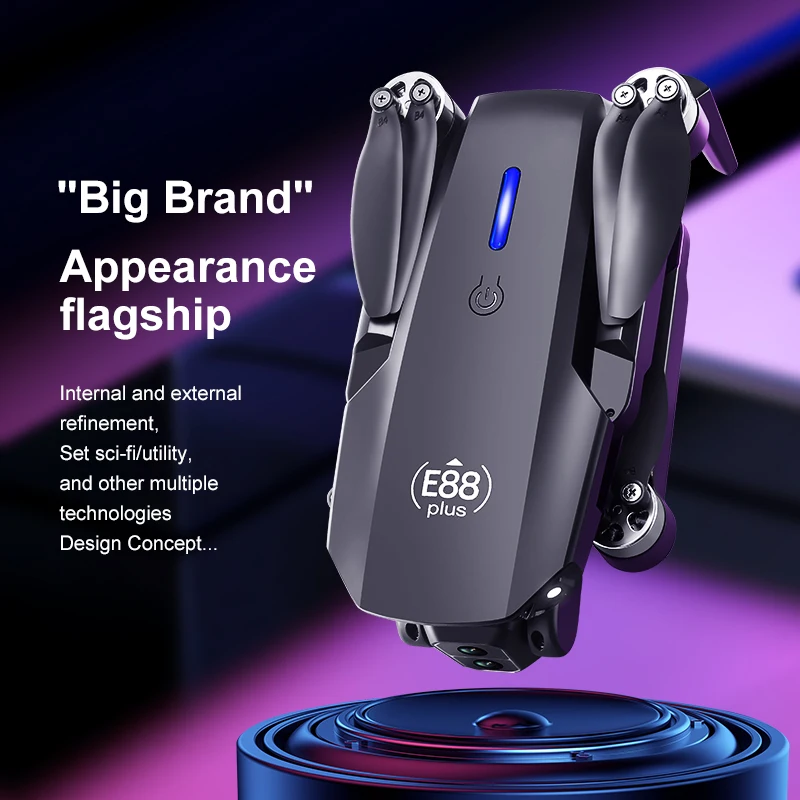 新型E88 Plusクアッドコプタードローン：90 °    - Drone Camera Hd のレビューと価格