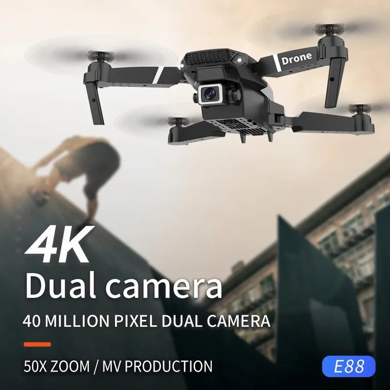 E88 Proインテリジェント折りたたみドローンは、シングル - Drone Camera Professional のレビューと価格