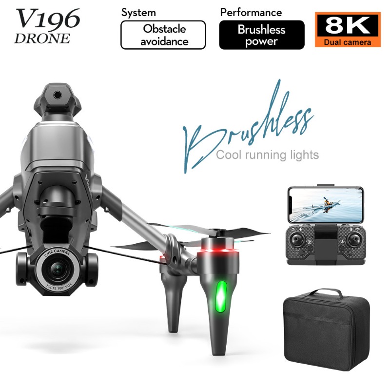 2025 V196 自動障害物回避ドローン 8K HDカメラ - Drone Camera With Gimbal のレビューと価格