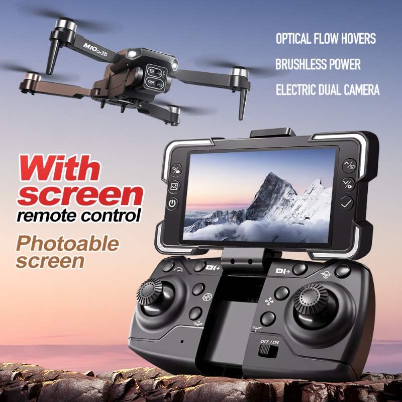 M10カメラドローン、画面付きリモコン、デュアルカメラ、オプ - Drone Camera With Gimbal のレビューと価格