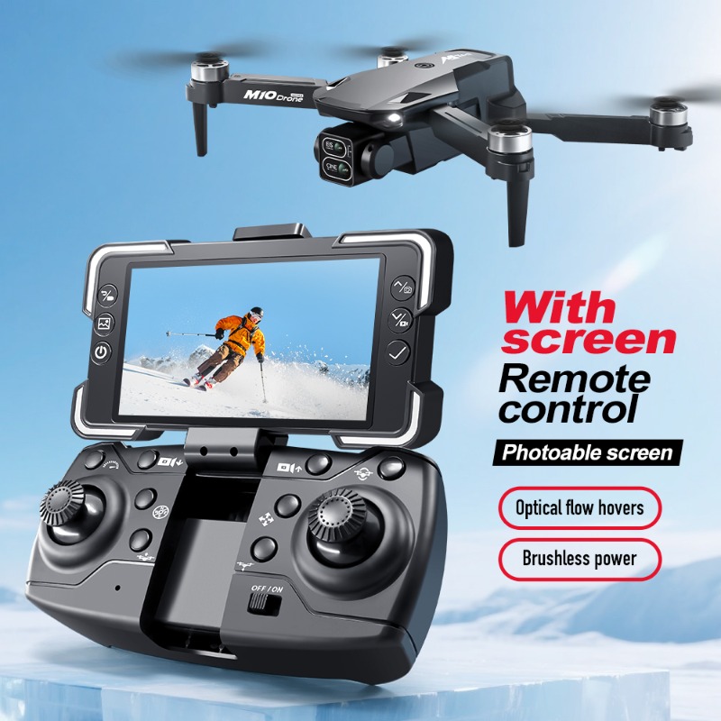 M10カメラドローン、画面付きリモコン、デュアルカメラ、オプ - Drone Camera With Gimbal のレビューと価格